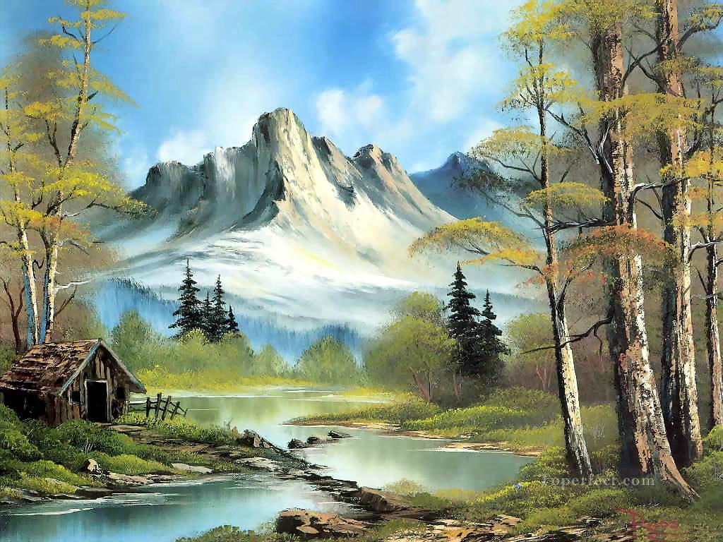 mountain cabin BR freehand landscapes Oil Paintings